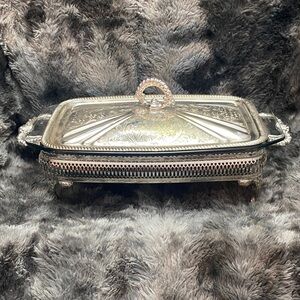 Mayell Silver Plated  2
Qt Casserole Dish Pyrex Glass
England